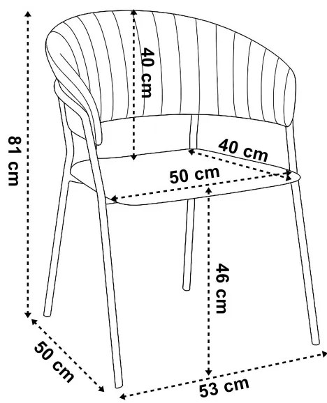 Jedálenská stolička COLIN zamatová, zlatá / béžová