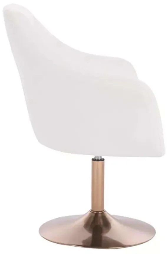 LuxuryForm DESIGN Kreslo ANDORA na zlatom tanieri - biele