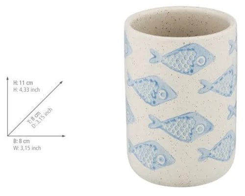Bielo-modrá keramická súprava doplnkov do kúpeľne Aquamarin – Wenko