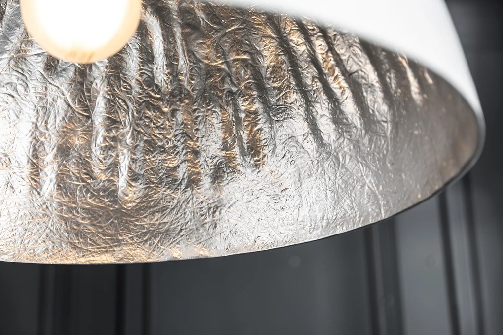 Závesné svetlo Žiarivá biela strieborná 50cm