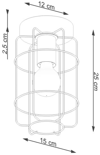 Sollux SL.1262 - Stropné svietidlo GOTTO 1xE27/15W/230V čierna