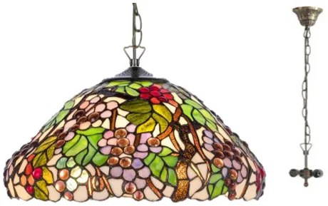 Vitráž závesné svietidlo VINIČ Ø40 E*2