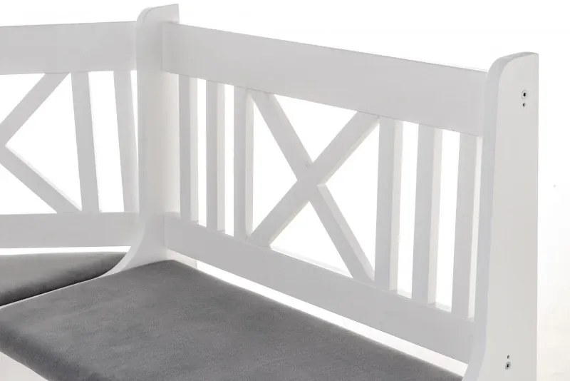 Rohová jedálenská lavica X1 Biela