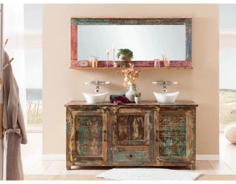 furniture-nabytek.cz - Masívne zrkadlo Blue Lagoon z mangového dreva, lakované, farebné – 150×65 cm