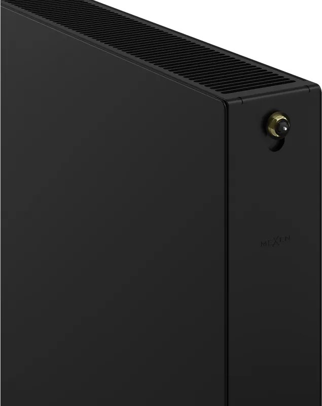Mexen, Plochý panelový radiátor Mexen CVF22 600 x 600 mm, spodné pripojenie, 949 W, čierny - W622F-060-060-70