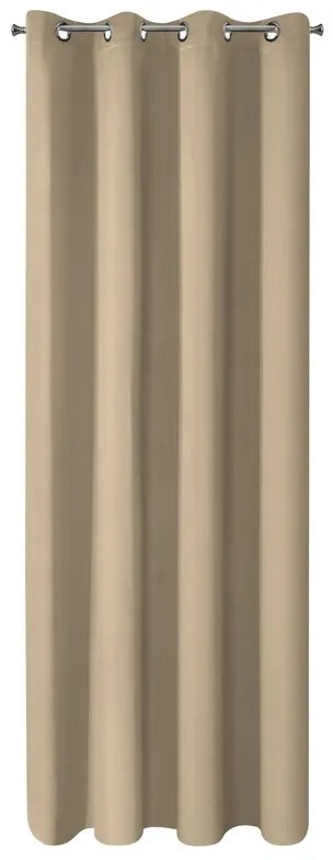 Eurofirany Béžový zatemňovací záves na krúžkoch NERISA 140x250 cm