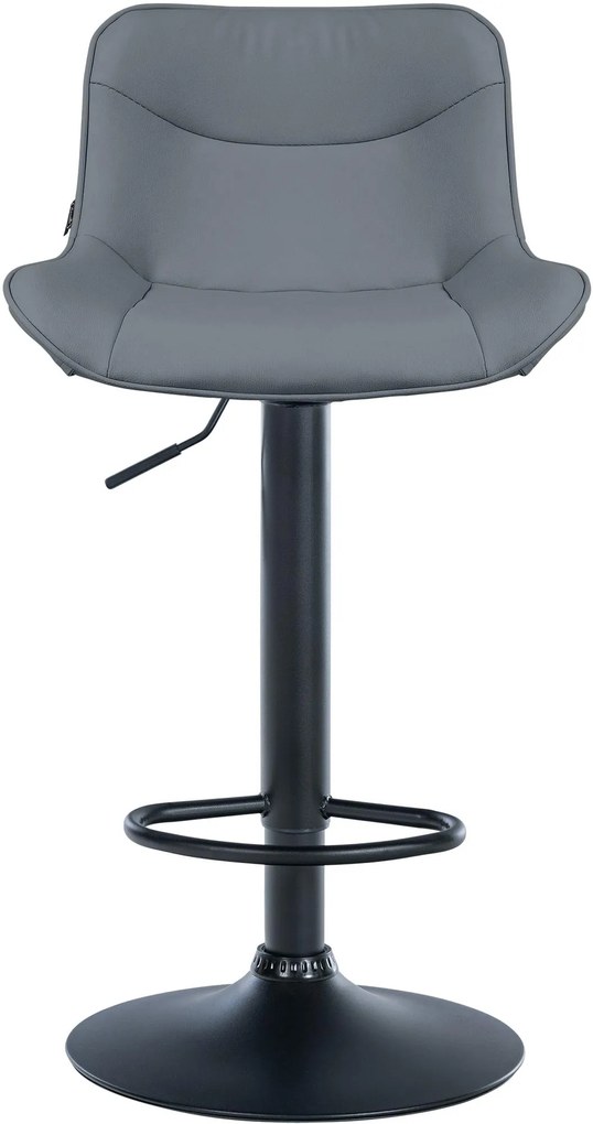 Design-Shop 2x Barová stolička Vonore - koženka, čierny rám - Sivá