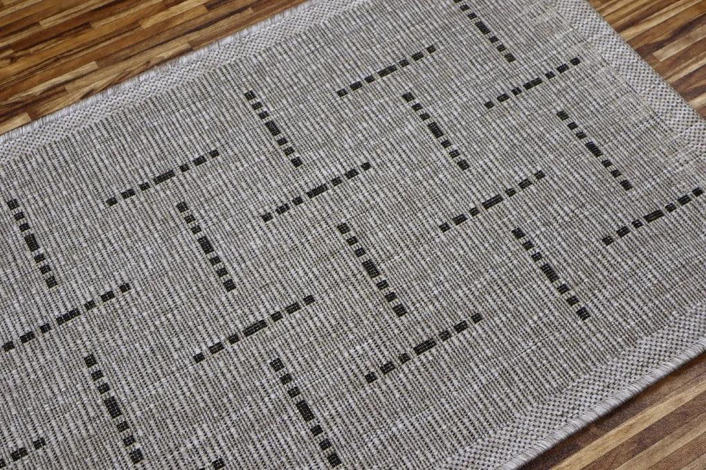 Devos koberce Kusový koberec FLOORLUX Silver / Black 20008 Spoltex – na von aj na doma - 240x330 cm