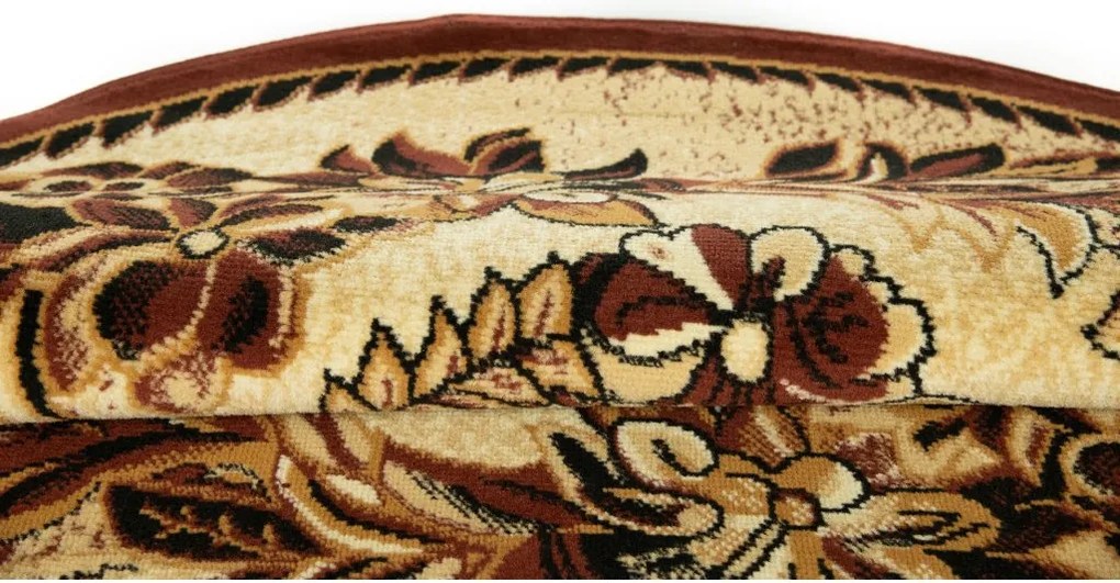 TA Koberec 7192B SVETLO BÉŽOVÝ ATLAS PP HNEDÉ KOLESO Rozmer: 200x200 cm