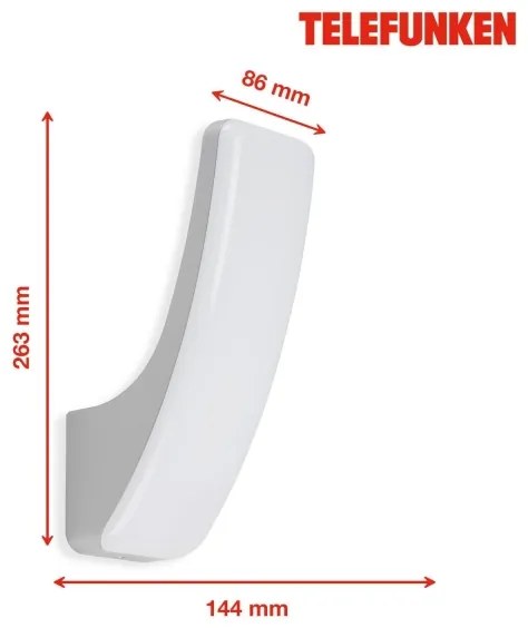 Telefunken 311604TF - LED Vonkajšie nástenné svietidlo LED/15W/230V IP44 strieborná