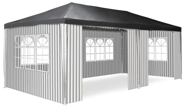 Garthen 71702 Záhradný párty stan - 3 x 6 m, antracit + 6 bočníc