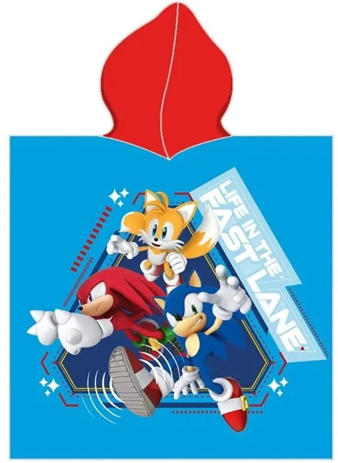 Kúpacie pončo - osuška s kapucňou Ježko Sonic a jeho priatelia