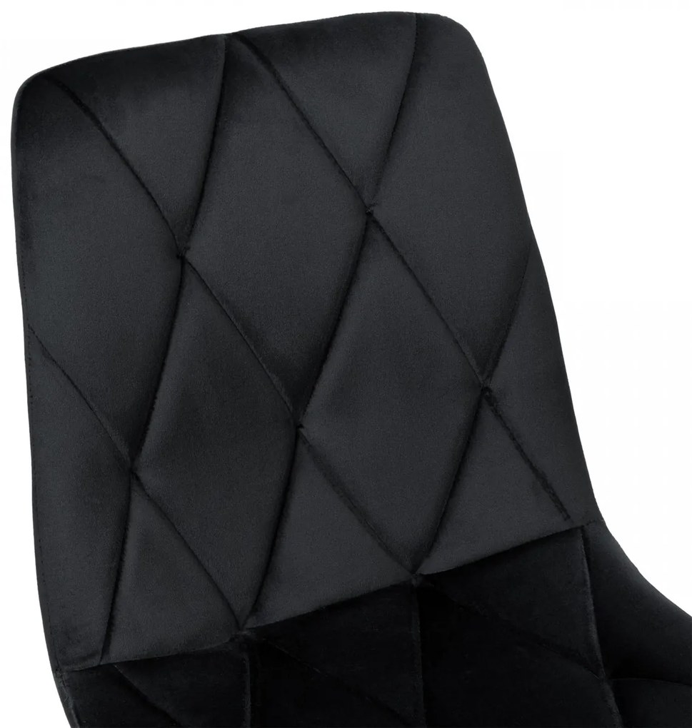 Čalúnená jedálenská stolička MADISON zamat čierna