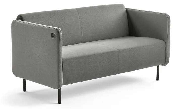 Pohovka CLEAR s USB zásuvkou, 2,5 miestna, látka, šedohnedá