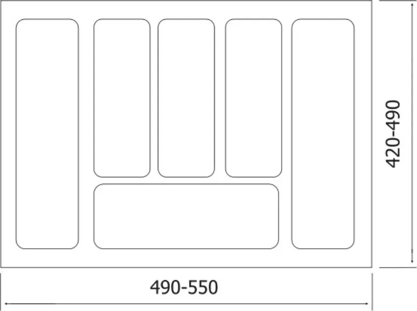 IN-DURO Príborník STRIPES 49 - 55 cm s hĺbkou 42 - 49 cm, biela