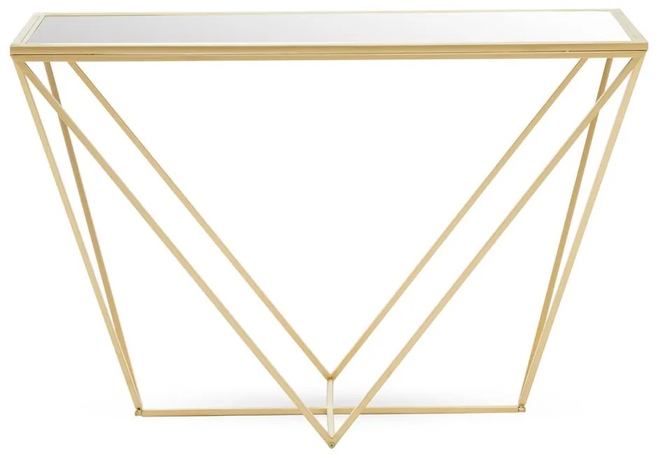 Konzolový stolík so sklenenou doskou v zlatej farbe 40x120 cm Farran – Premier Housewares