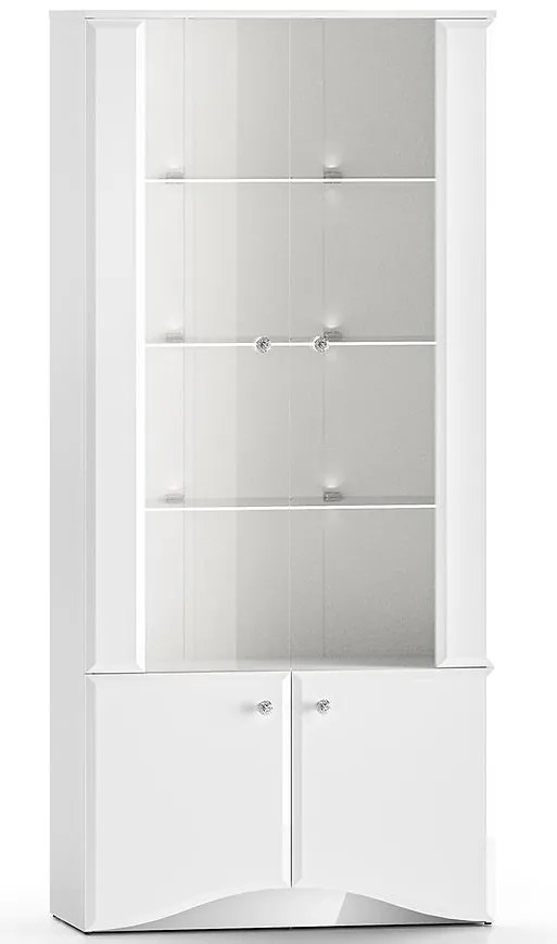 Vitrína Glamour 01 Biela Lesk