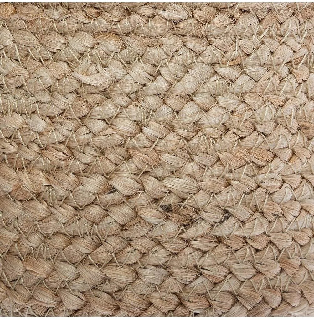 Okrúhle jutové koše SEAGRASS sada 3 ks, biela