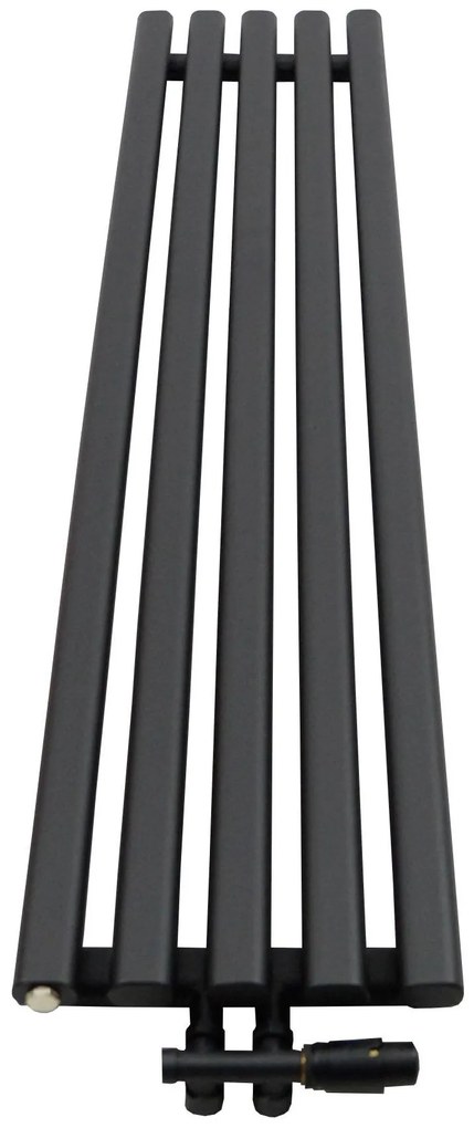 Regnis Lazur LA, vykurovacie teleso 330x1400mm so stredovým pripojením 50mm, 575W, čierna matná, LAZURLA/1400/330/D5/BLACK