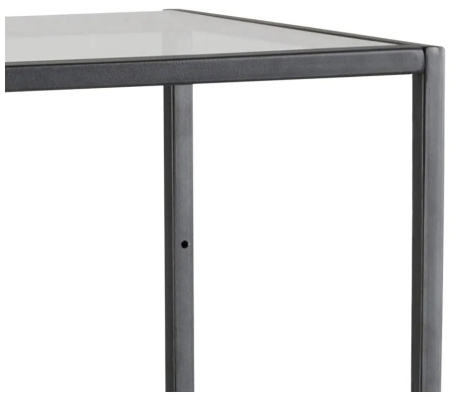 Čierny sklenený regál 35x120 cm Seaford – Actona