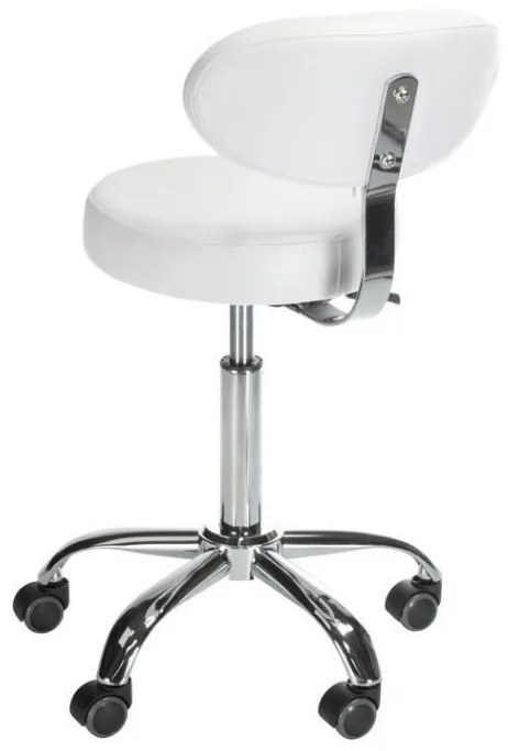 LuxuryForm DESIGN Stolička BERN na striebornej základni s kolieskami - biela