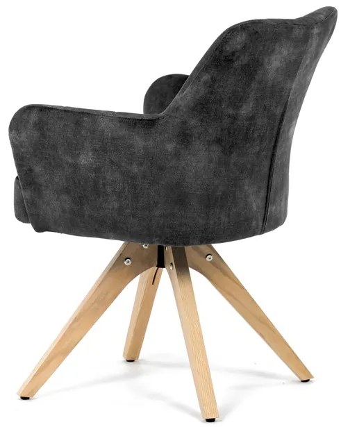 Autronic BONTEC Jedálenská stolička, čierna, zamatová látka, HC-D7188 BK4 Farba: Čierna