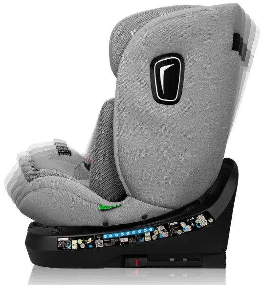 Lionelo - Autosedačka s otočnou bázou BRAVE i-Size 40-150 cm Grey Stone