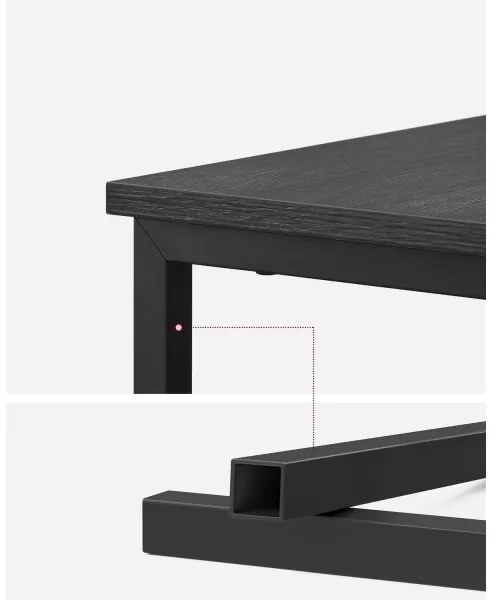 Odkladací stolík s integrovanými zásuvkami a USB portami ROD čierna