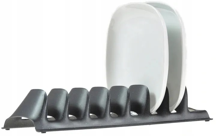 ALTOM Držiak, stojan na pokrievky, taniere, veká - 7 pozícií, plastový - čierny