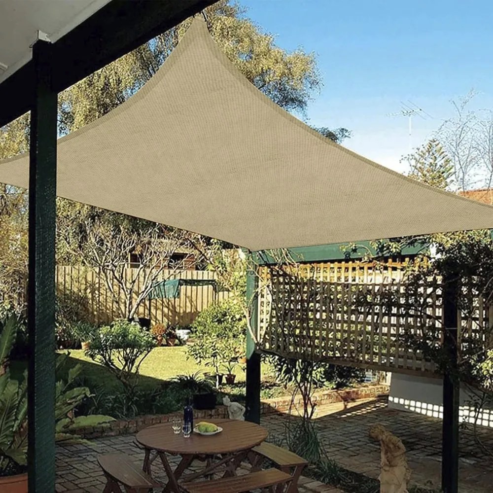 Štvorcová tieniaca plachta SHADOW 5 x 5 m, béžová