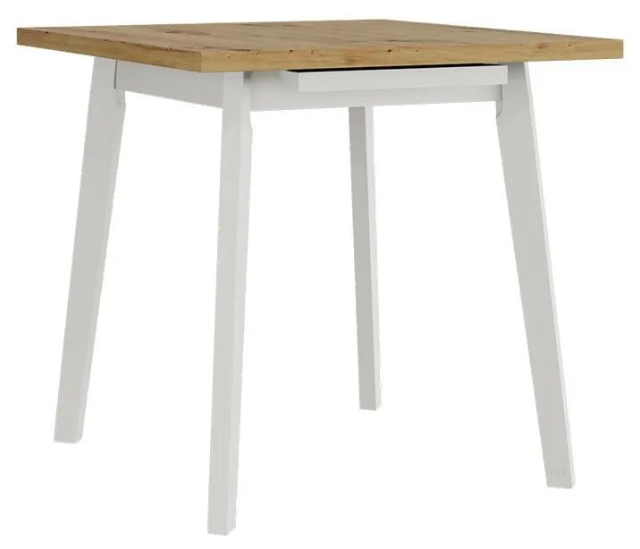 Rozkladací štvorcový stôl Harry 80 x 80/110 I L, Morenie: sonoma - L, Farby nožičiek: biela