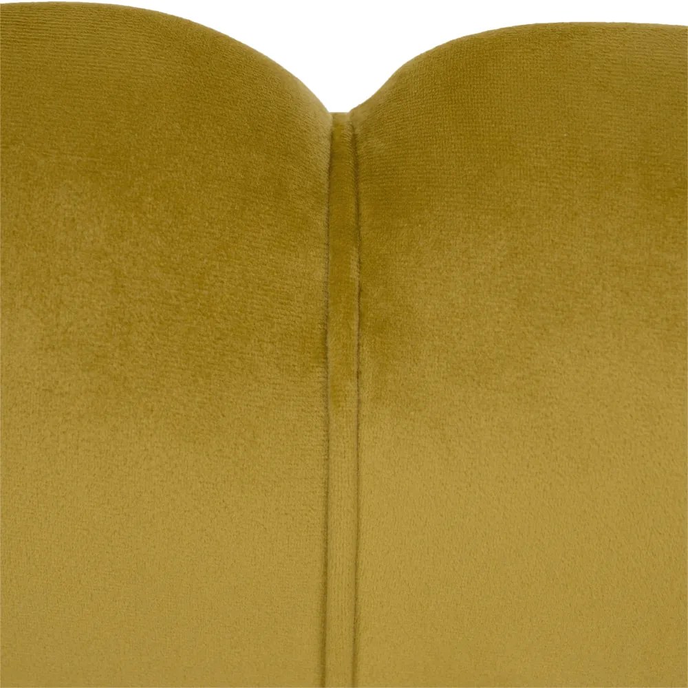 Kondela Lavica v štýle Art-deco, horčicová Velvet látka/gold chróm-zlatý, NOBLIN