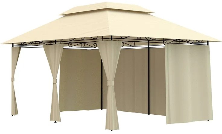 DomTextilu Béžový párty stan v elegantnom štýle vhodný na svadbu 3m x 4m 21270-136276