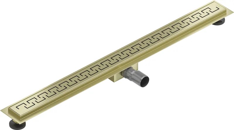 Mexen Flat, lineárny podlahový žľab 80 cm, M15, zlatá matná, 1A24080-15