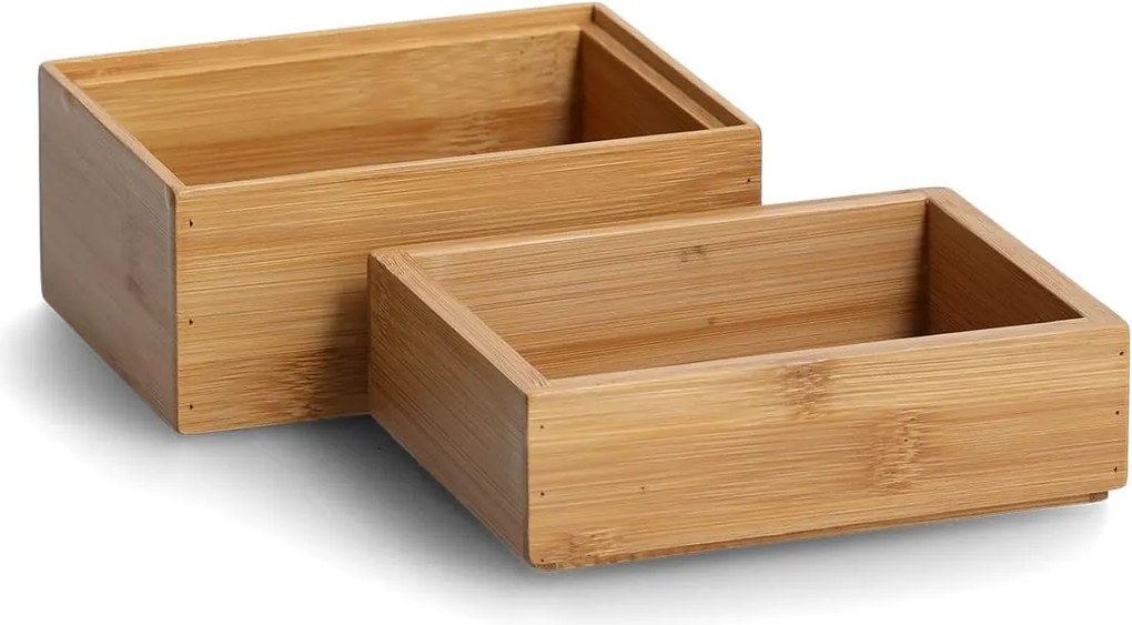 Zeller Present Úložný box, organizér do šuplíka, bambusová sada 2ks (14,5×11×10)