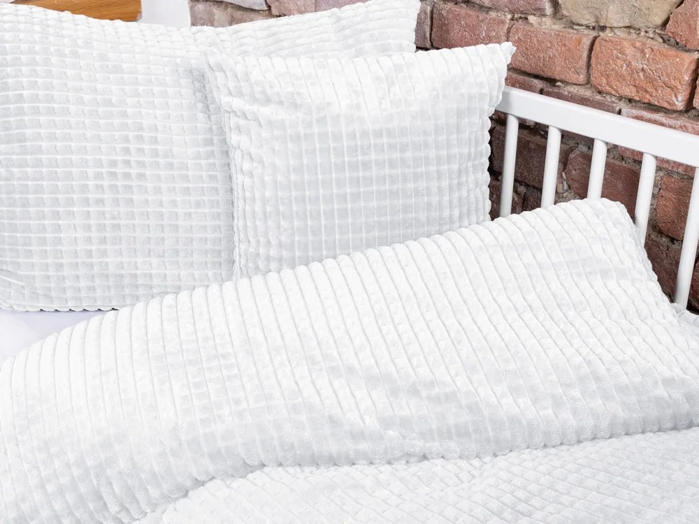 Biante Detské posteľné obliečky do postieľky Minky kocky MKK-001 Biele Do postieľky 90x140 a 40x60 cm