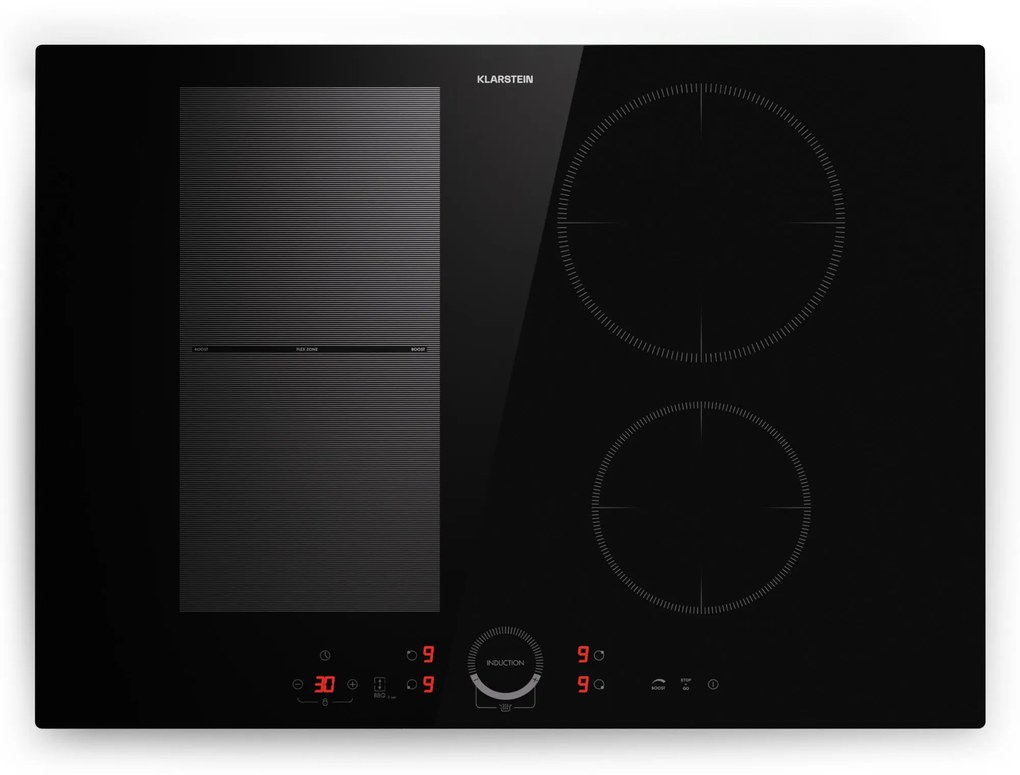 Klarstein Delicatessa 70 Hybrid, vstavaná indukčná varná doska, 4 zóny, 7000 W, sklokeramika