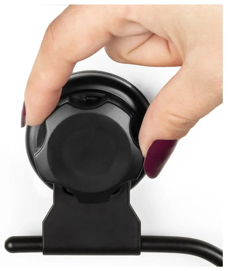 Čierny samodržiaci nástenný držiak na osušky Compactor Bestlock Black Belt And Towel Support