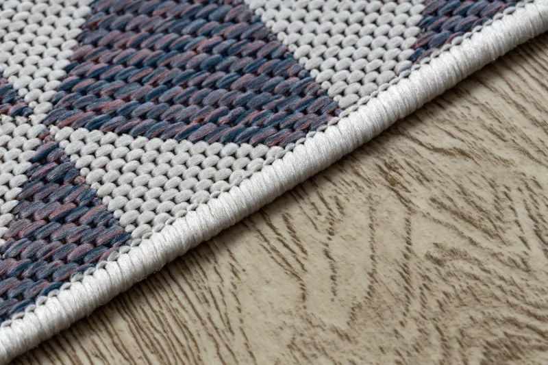 Dywany Łuszczów, Kusový koberec Sion Sisal Triangles 22373 ecru/blue-pink – na von aj na doma, 80x150, viacfarebná, chodba / predsieň