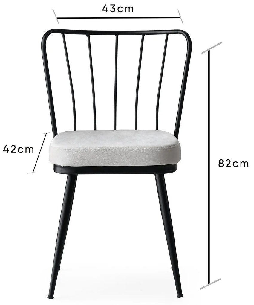 Súprava 4 ks jedálenských stoličiek Yildiz čierna/svetlosivá