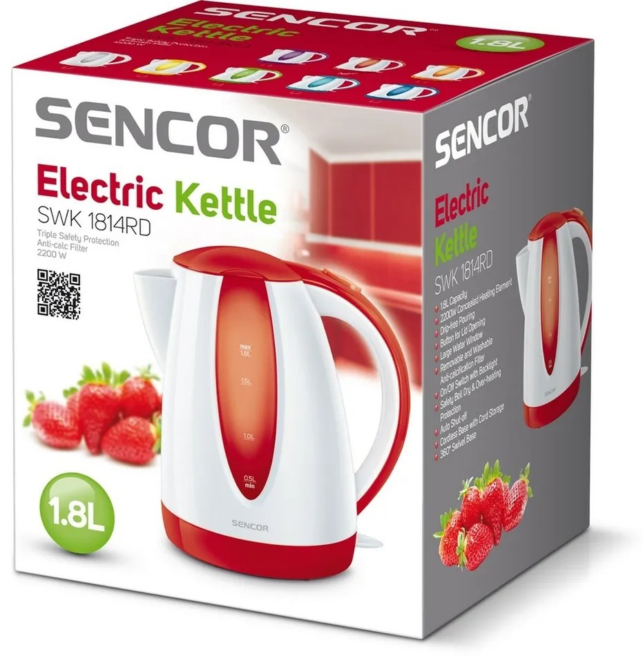 Sencor SWK 1814RD rýchlovarná kanvica červená,