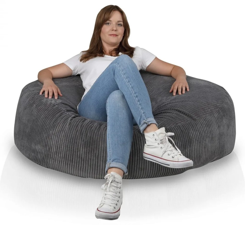 Manšestrový sedací vak Island 420 l – 120 cm – 6 farieb Farba: SZ75 - modrá