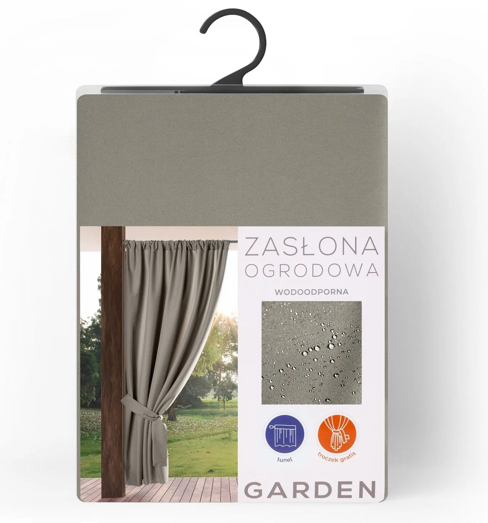 ZÁHRADNÝ VODEODOLNÝ ZÁVES NA PÁSKE GARDEN 155X200 CM TMAVOBÉŽOVÁ
