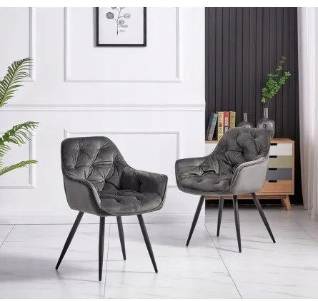 Sammer Prešívaná stolička do jedálne v tmavo sivej farbe LR3088 King tmavo siva