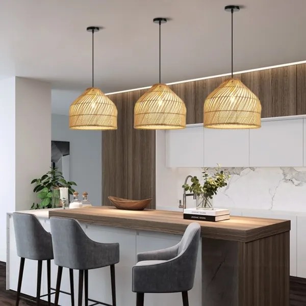 Immax 08264L - Luster na lanku PELO 1xE27/40W/230V pr. 40 cm ratan