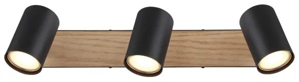 Globo 57911-3BW - Bodové svietidlo ROBBY 3xGU10/35W/230V čierna/hnedá