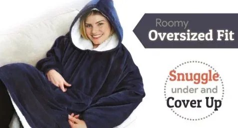 VERK Deka s rukávmi a kapucňou Huggle Hoodie - šedá