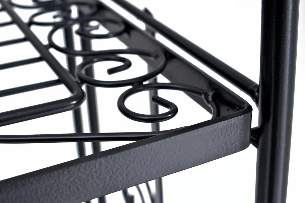 Kovová polica regál Caria - Čierna