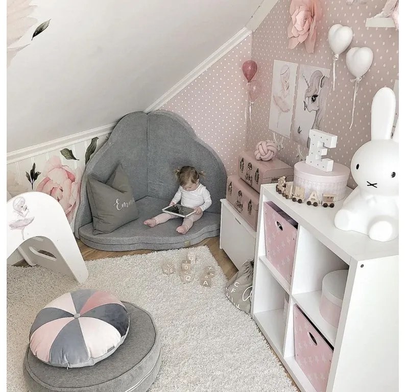 Penová hracia podložka mráčik: svetlosivá