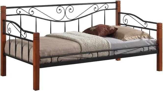 Hector Kovová postel Kenia 90x200 jednolůžko - třešně/antracit